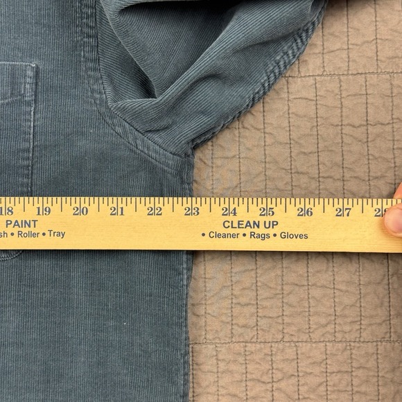 LL Bean Shirt Mens Medium Blue Corduroy Pocket Long Sleeve Button Down Workwear - Picture 8 of 10